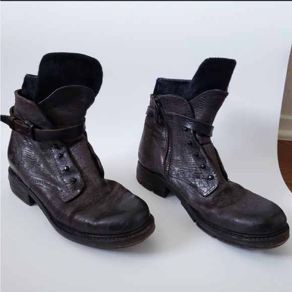 AS98 Combat Boots Edgy Grunge Boho Moto Alternative Booties A.S.98 - Picture 4 of 10